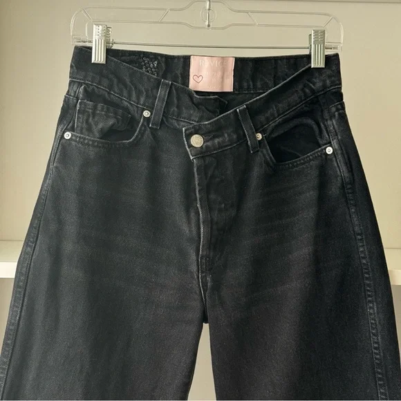 REVICE 90s Baby Joey Black Asymmetrical Crossover Jeans - Picture 4 of 6